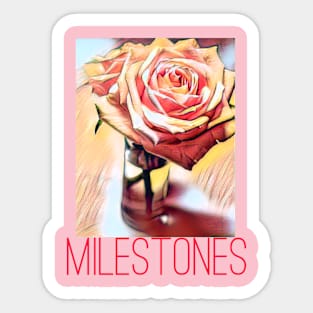 Milestones (peach rose) Sticker